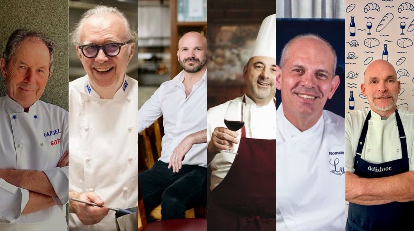 The six founding chefs of Édition n°01 — Gabriel Gaté, Philippe Mouchel, Clément Chauvin, Christophe Grégoire, Romain Bapst and Sébastien Houillon.